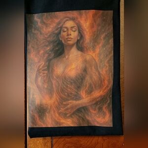Custom Design! NWOT Ethereal Flame Woman Graphic Tee